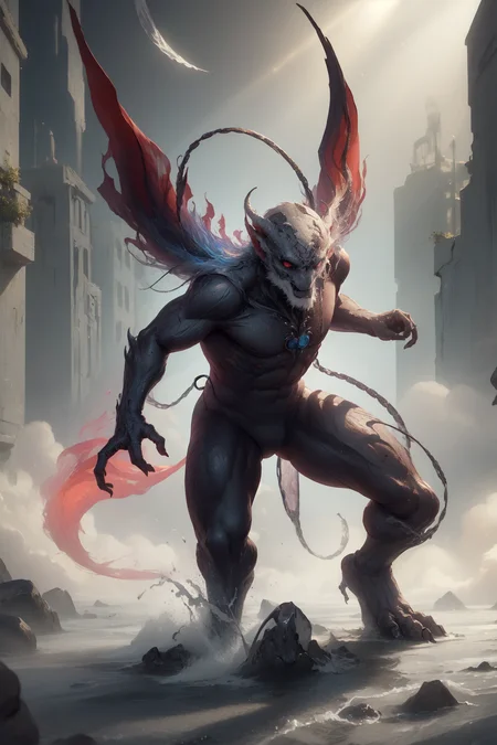 breathtaking full shot, full body, vivid colors, extremely detailed, dynamic lighting, dynamic pose, <lora:Humanoid monster A:0.8> humanoid monster, inem, no humans <lora:air-a-e-style-darquelilly-v1:0.8> airastrologystyle <lora:m99_featureless_crotch_1:1> <lora:m99_nippleremover_1:1.2> <lora:m99_bellybuttonremover_1:1> CS-RBW, masterpiece, award-winning, professional, highly detailed
