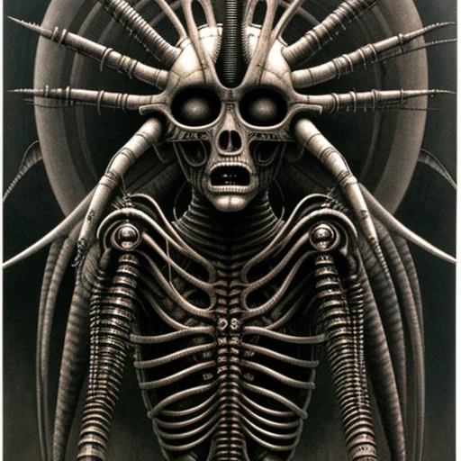 pikachu as bionic cyborg, art by hr giger, highly detailed, realistic style, , <hrgiger-drmacabre>, art by hr giger,