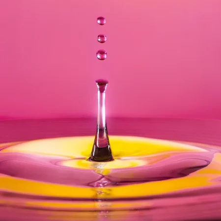 waterart,water,pink,yellow background,long water drop <lora:waterart:1>