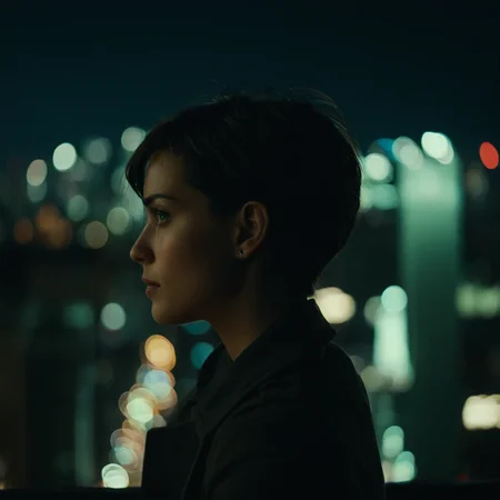 cinematic film still of <lora:detailed_notrigger:0.1>
<lora:facial expression style v2:0.1>
<lora:perfection style:0.1> perfection style
<lora:TeethXL:0.1>
<lora:detailed:0.1> detailed
<lora:skin texture style:0.2>
<lora:SDXLHighDetail_v5:0.2>
<lora:Hollywood Anamorphic format film style v2:1>
A beautiful Anamorphic format film photo of a person looking out over a city at night, movie themed, sharp, detailed, epic cinematic photography, artistic, dramatic chiaroscuro light, cinematic chiaroscuro color style, skin tone film style, Kodak, 35 mm film style, Anamorphic lens style, Anamorphic bokeh style, Anamorphic background style, Anamorphic depth of field style, widescreen, cinematography technique style, Hollywood Anamorphic format film style, 1girl, solo, short hair, black hair, 1boy, outdoors, artist name, from behind, blurry, from side, profile, night, depth of field, blurry background, backlighting, dark, bokeh, city lights, male focus, portrait
, shallow depth of field, vignette, highly detailed, high budget, bokeh, cinemascope, moody, epic, gorgeous, film grain, grainy