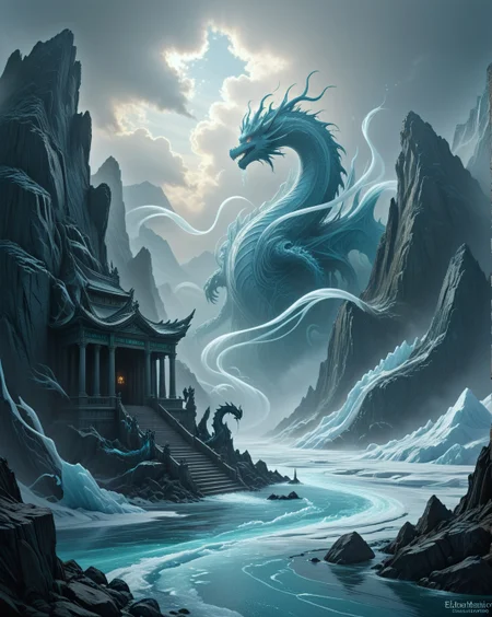 dark fantasy Sea archipelago sea dragon temple,Glacial winds: Katabatic streamers carving cloud rivers down ice slopes,
random group of travelers in landcscape,
<lora:ral-dark-fantasy-il:0.35>,eldritch horror,
<lora:extremely_detailed:0.6> extremely detailed,
<lora:DetailMaximizer:0.5>,
<lora:Dream Scenery XL:0.4> Dream Scenery,
<lora:add-detail-xl:0.3>,
detailxl