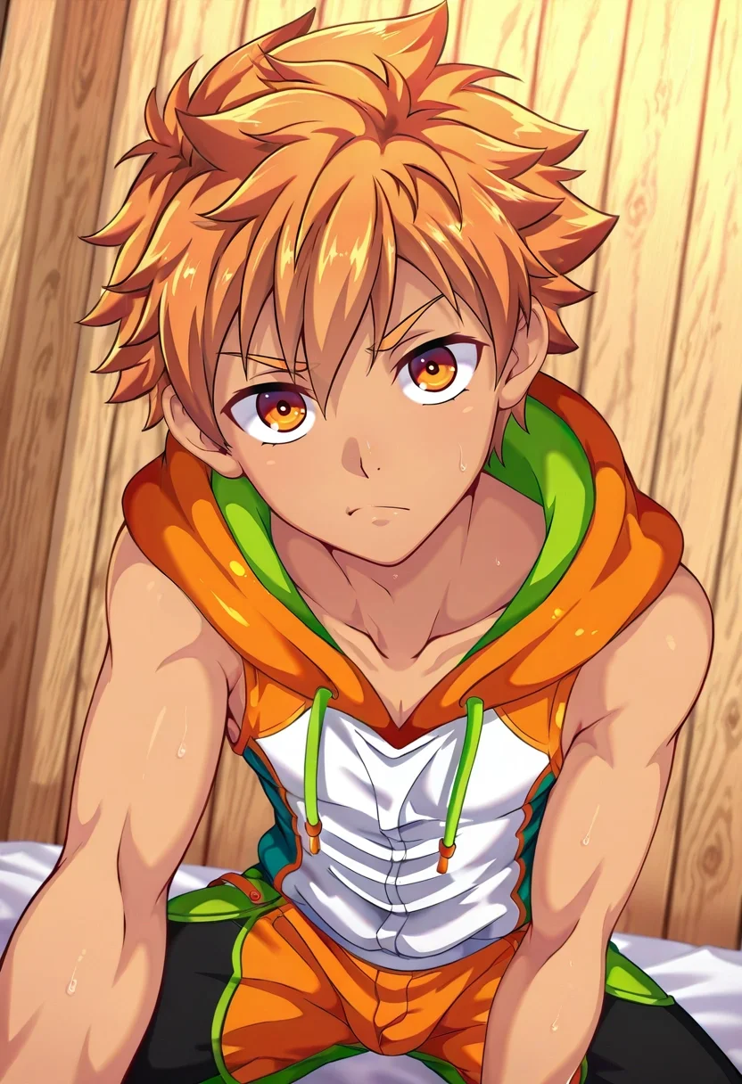 masterpiece, best quality, , (3d:0.4), looking at viewer, , 1boy, solo, male focus, <lora:jirou_camp_buddy_ilxl:0.94>, jirou_camp_buddy, orange hair, orange eyes, , ,