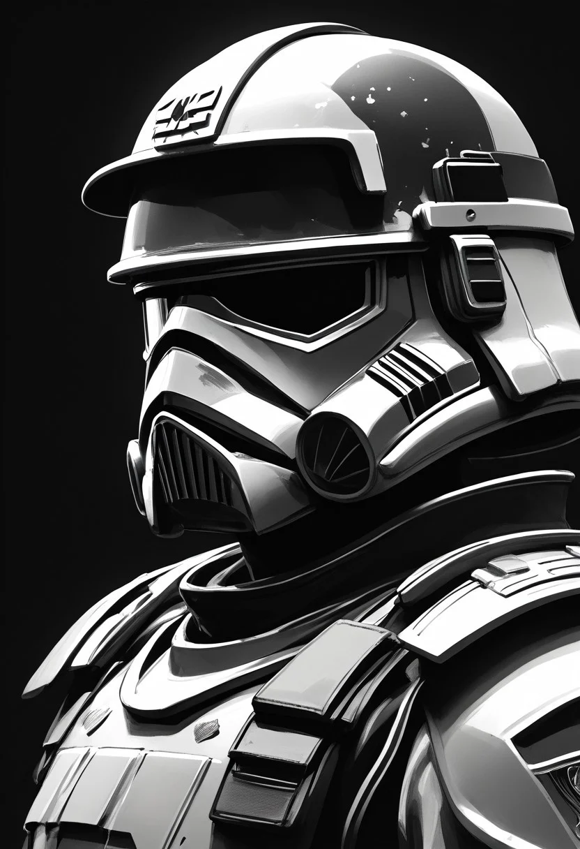 score_9, score_8_up, score_7_up, line drawing, portrait of stormtrooper <lora:StormTrooperE10:0.6>, armor, helmet, monochromemuse, monochrome, greyscale, ink splatter, black background