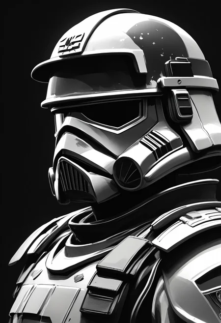 score_9, score_8_up, score_7_up, line drawing, portrait of stormtrooper <lora:StormTrooperE10:0.6>, armor, helmet, monochromemuse, monochrome, greyscale, ink splatter, black background