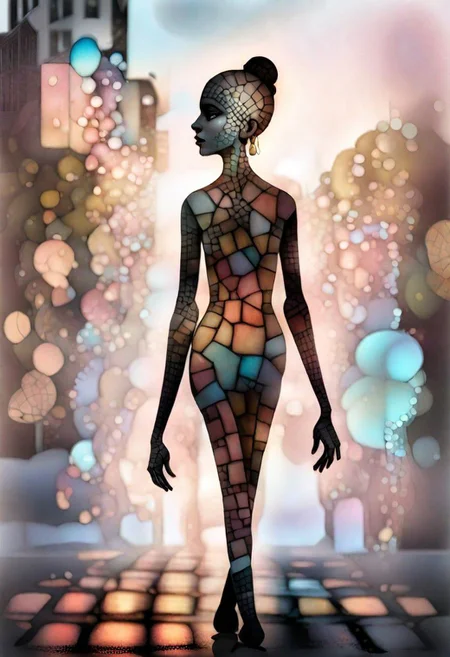 a woman walking down the street