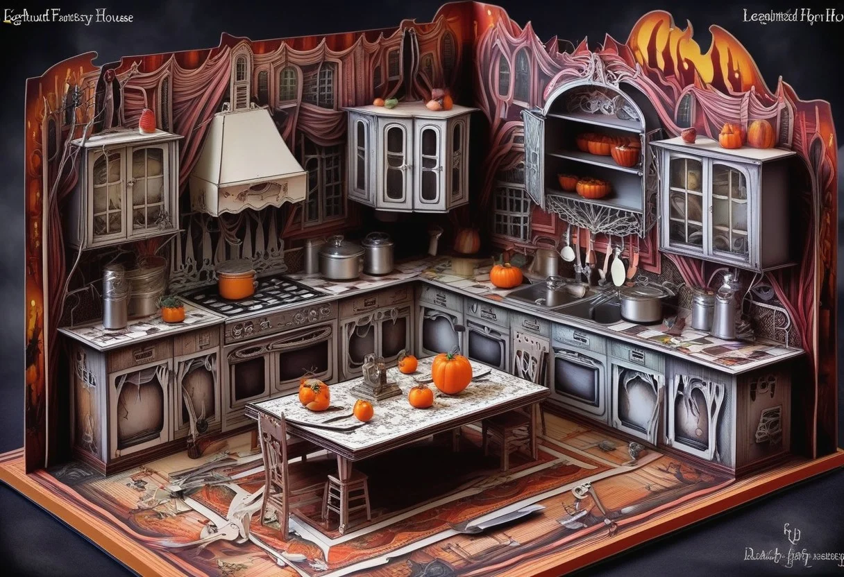Pop-up book (Kitchen in a haunted house)LegendDarkFantasy
