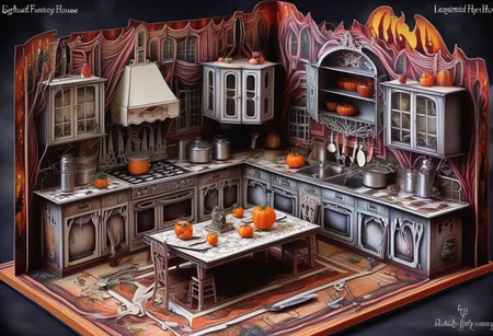 Pop-up book (Kitchen in a haunted house)LegendDarkFantasy