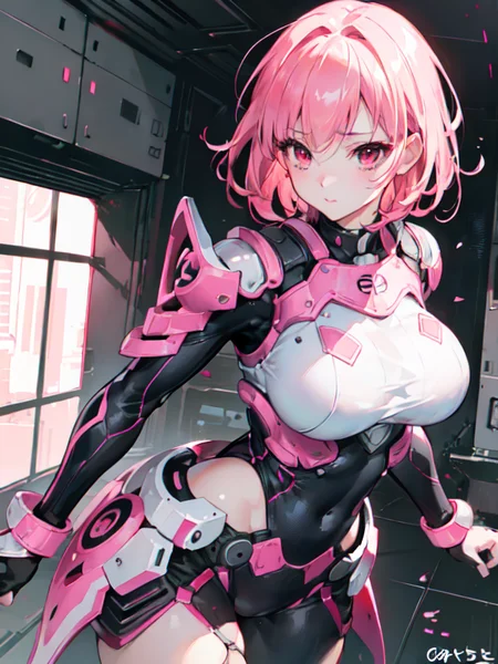 <lora:edgHaloArmors:0.8> , pink armor girl, edghalo_armor , power armor, Laser power gun,
,(1girl:1.3, solo:1.3), focus girl, female focus, close-up, (((medium hair:1.3), short bang, pink red hair, floating hair novafrogstyle)), beautiful detailed girl, detailed fingers, extremely detailed eyes and face, beautiful detailed nose, beautiful detailed eyes,
mixes realistic and fantastical elements, vibrant manga, glassy translucence, vibrant illustrations, perfect(face ,eyes ,nose), huge breasts, thick thighs, wide hips, small waist, tall, glossy pink lips, light red black pony tail hairs, red eyes, sexy smile , blushing,
(RAW photo, best quality), (realistic, photo-realistic:1.5), extremely detailed, CG, unity , 8k wallpaper, Amazing, finely detail, (masterpiece:1.5, best quality), realistic, (real picture, intricate details, depth of field), dynamic posture,