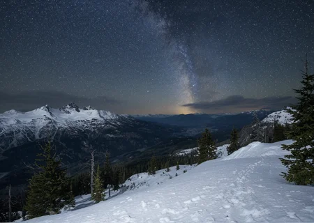 htly, dimly lit spot landscape, (starry ht sky:1.37), irregular shattered luminous star clusters in sky, (stellar background:0.9), (high-resolution) (sharp details:0.85),}  (high quality:1.22) 
(Scenic overlook), (snowfields), (climbing routes), (evergreen woods), (glacier's rugged edge) (epic:0.66, (masterpiece:1.26), (RAW:0.81),subsurface tering,(high resolution photograph:1.28),high definition,  <lora:sdxl\pony-realism-22-nsfw-photo.safetensors:0.85:0.18>  p3,s20