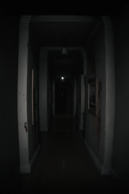 long shot scenic professional photograph of score_9, score_8_up, score_7_up, BREAK .
first person view, recording camera perspective, endless dark corridors, decaying walls, peeling wallpaper, rusty metal floors, flickering lights, fog, mist, eerie atmosphere, distorted reality, blood stains, shadows, ominous, creepy, horror, psychological horror, Silent Hill style, photorealistic, highly detailed, 8k resolution, cinematic lighting, volumetric fog, ray tracing, ambient occlusion, film grain, motion blur, depth of field, high contrast, muted colors, dark palette, unsettling, nightmarish, surreal, claustrophobic atmosphere, distant menacing figure, lurking presence, out of focus silhouette, otherworldly, unnerving, tense, hyper-realistic textures, grime, decay, abandoned, desolate.
 <lora:P.T_SILENT_HILLS:1>silenthillspt style.
 3D rendering, perfect viewpoint, highly detailed, wide-angle lens, hyper realistic, with dramatic sky, polarizing filter, natural lighting, vivid colors, everything in sharp focus, HDR, UHD, 64K