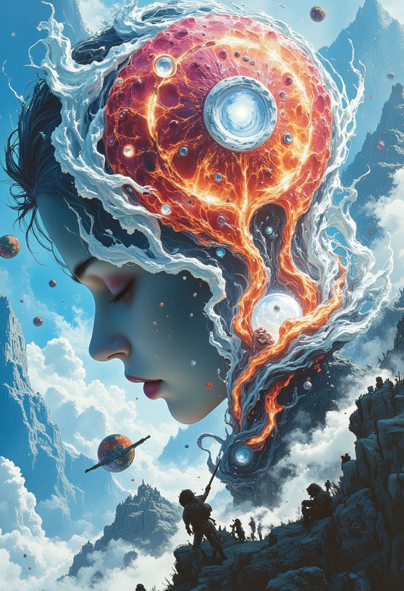 Create a fantasy-themed image that combines the style of watercolor painting and concept art.