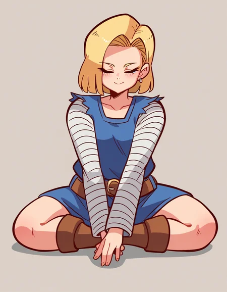 zPDXL, score_9, score_8_up, score_7_up, source_anime, 1girl, solo,
<lora:diives_v2:1> diives, (portrait), android 18, blonde_hair, blue eyes, (closed eyes:1.2), smile, wariza sitting on knees, viking wearing Viking costume with fur-trimmed hide tunic, chainmail sleeves, hide belt, fur-lined boots, boar-crested helmet