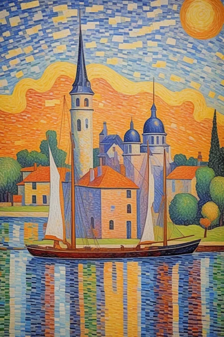 <lora:Paul Signac Style:1>Paul Signac Style - a painting in the style of Paul Signac