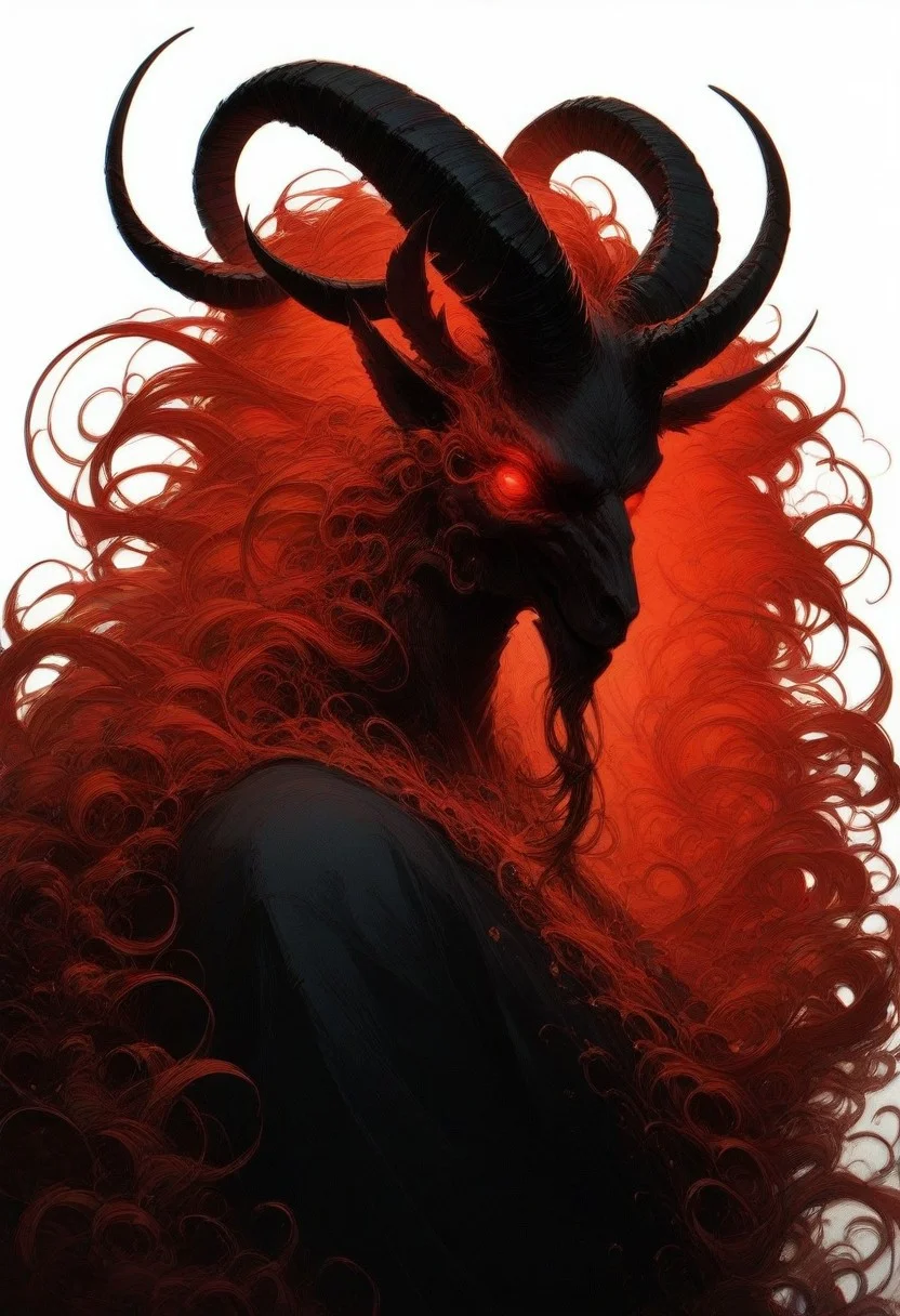 (score_9, score_8_up), score_7_up, zPDXL,
1girl, solo, flowing hair, glowing red eyes, curved ram horns, sharp ears, red skin, demoness, cradling a black sheep, stark white background, limited red palette, monochromatic, eerie atmosphere,
big butt, booty, bubble butt, seductive,
<lora:GRIM_v1:0.9>, Expressiveh, emeraldmorph
