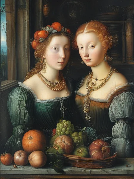 masterpiece,best quality,oil painting ,still life,<lora:tbh107-sdxl-dim64:1>,style of Albrecht Altdorfer