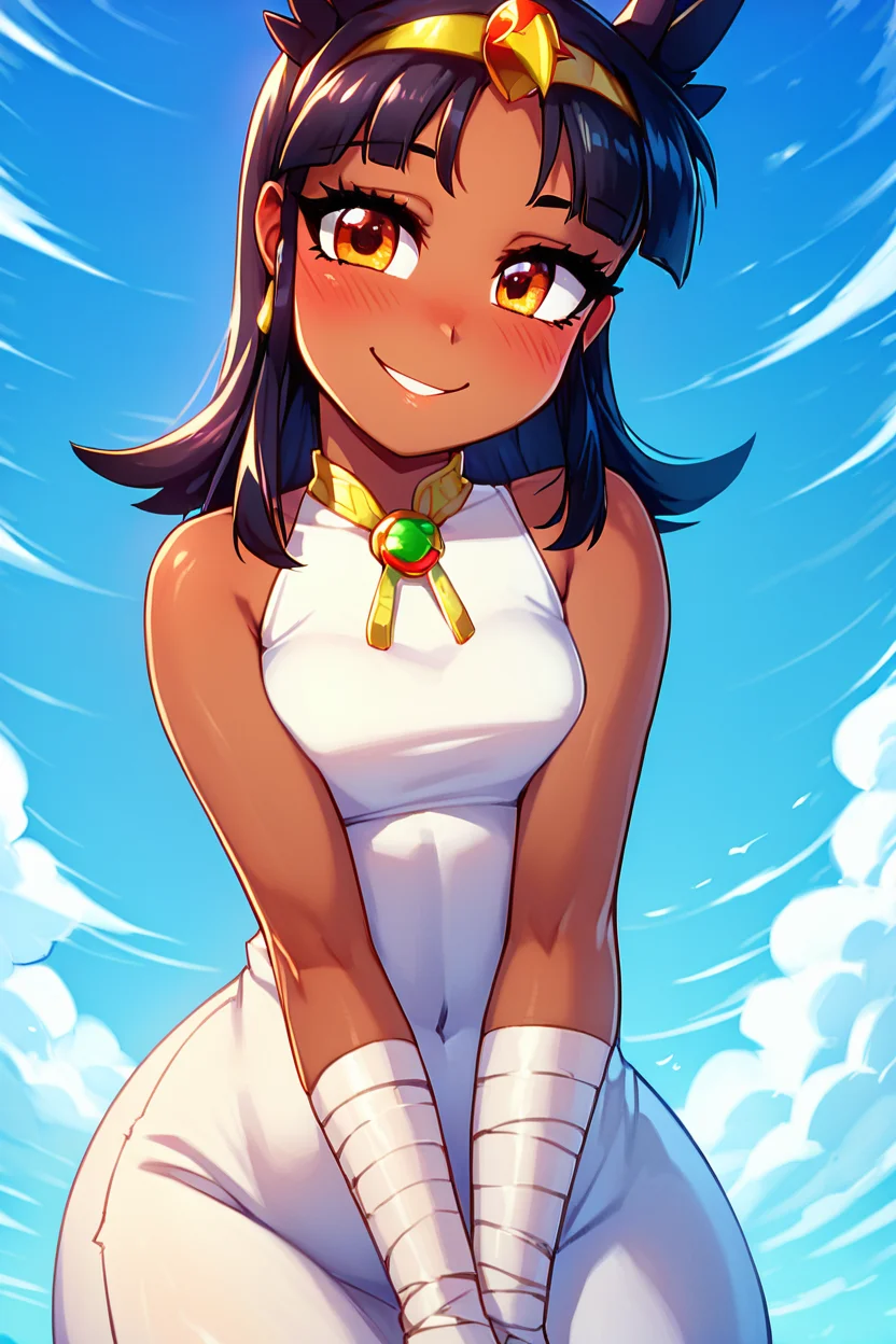 score_9, score_8_up, score_8, medium breasts, (curvy), cute, eyelashes,       BREAK, , zzToto, dark skin, 1girl, blush, black hair, jewelry, sky, day,  bandages, white dress, sleeveless dress,    <lora:Toto_Takatsu_PDXL_v2:0.8>, , BREAK, looking at viewer,  smile, upper body, leaning forward, head tilt,  embedding:zPDXL, Expressiveh, <lora:theButcherXPDXL:1.0>, <lora:CatalystStylePDXL:0.6>,  <lora:SDXLFaeTastic2400:0.5>,  <lora:Expressive_H-000001:0.4>,