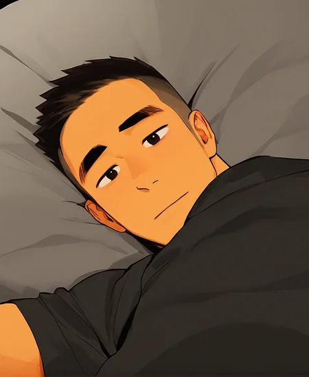 ((source anime)), breeze style, ((anime eyes:1.5, small nose, simple mouth:1.5)), short hair, score_9, score_8_up, score_7_up, Korean, <lora:Expressive_H:1.4>, ((handsome man:1.2, light skin)), (focus male, solo:1.1), masterpiece, best quality, ((1man, 1boy, mature man:1.4)), masterpiece, best quality, amazing quality,
<lora:Breez_Style_Wv4:1>. breeze style,
breeze style, very awa, absurdres, newest, perfect quality, detailed background, high quality, intricate details, stunning masterpiece, outstanding composition, very aesthetic, ((best quality:1.2)), Male focus, (( a boy lying on bed)),