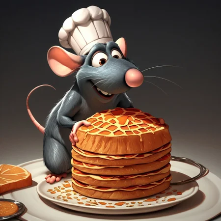 score_9, score_8_up, score_7_up, score_6_up, score_5_up, score_4_up, remmyrt, rat, furry, chefs hat, mouse sized, giant food