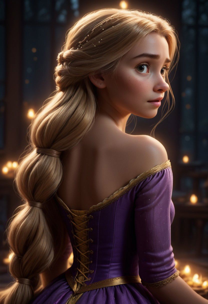 Ultra Realistic,  cinematic lights, rapunzel