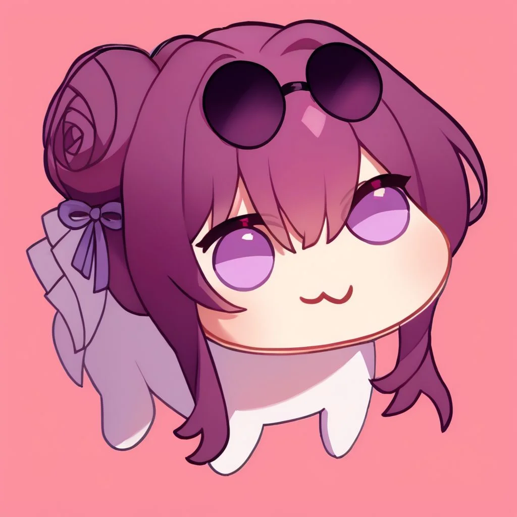 score_9, score_8_up, score_8,
zzNill,
BREAK,
zzKafka, purple_hair, purple_eyes,
doro, creature, :3, chibi, pink hair, purple eyes, hair bun, hair bow, no humans, solid circle eyes,
zPDXL,