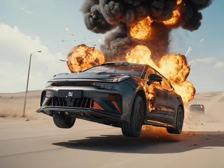 zeekr 001,<lora:zeekr 001:1>,
Car accident,explosion,flying though a paradox,cinematic scene,scenery,detailed background,masterpiece,best quality,high quality,highres,absurdres,very detailed,high resolution,sharp,sharp image,8k,multicolored,colorful,vivid,award winning,stunning,amazing,masterpiece,best quality,, masterpiece, best quality,