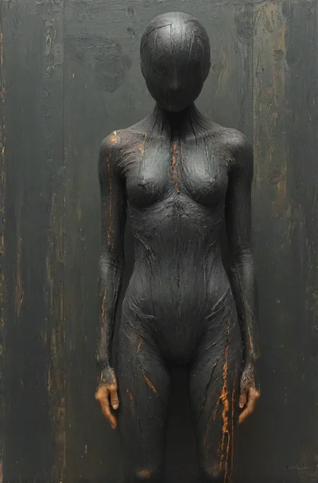 covered in colored shou sugi ban, <lora:- SDXL - covered_in_stuff_V1.0:0.5>  <lora:XSfenlie:0.8>
