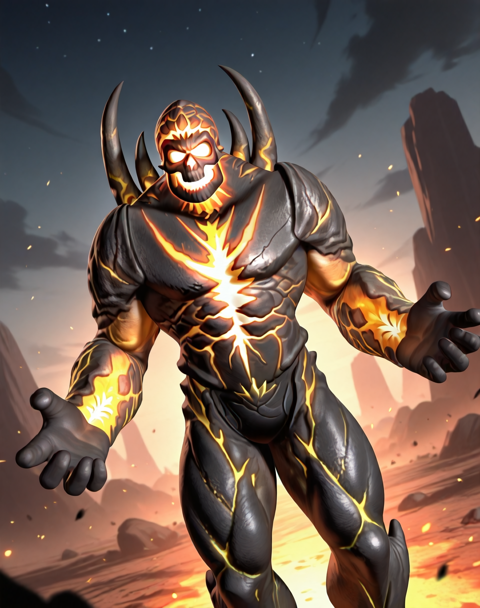<lora:Dark_Khan_(Mortal_Kombat)_(Illustrious)_(AD):1.5> Dark Khan, muscular, Mortal Kombat, 
((
dutch angle, exterior, battle field, 
male focus, gradient coloring, villain, end boss, overpowering, evil, gritty dark fantasy, hyper muscular, large rounded shoulders, large biceps, large thighs, wide thick upper body, abs, large rounded protruding pecs, rage, 
)), 
BREAK very awe, aesthetically pleasing, masterpiece, best quality, amazing quality, very aesthetic, perfect depth of field shot, in'ei,
Smooth Quality, lazympos, IllustQualXL_Pos,