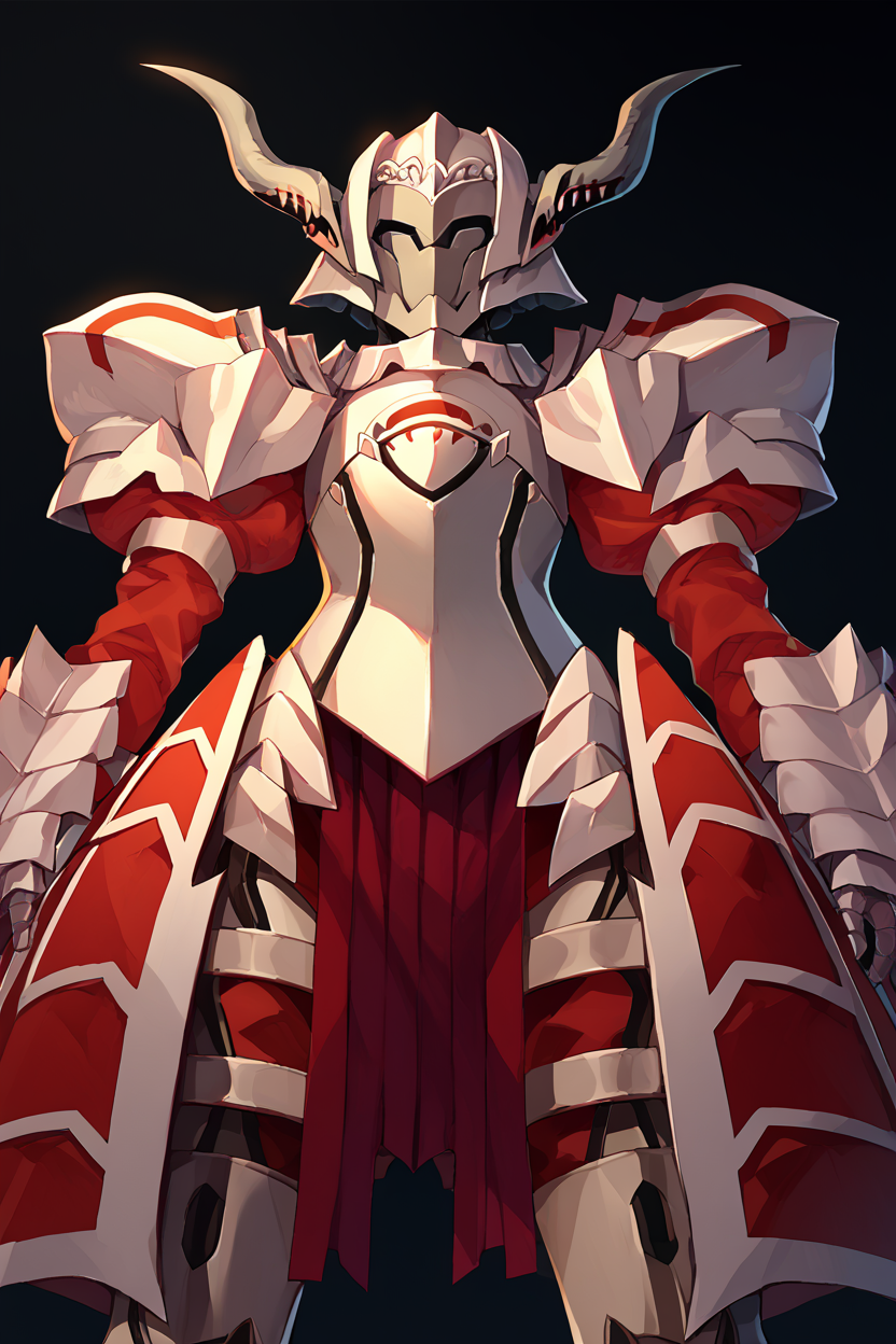 score_9, score_8_up, score_7_up, score_6_up, source_anime, BREAK solo, <lora:mordred-pdxl-nvwls-v1-000005:1> helmetMord, horned helmet, armor, full armor, shoulder armor, gauntlets, armored legwear, armored boots, black background, , from below