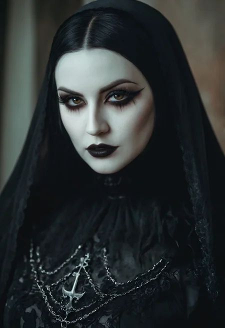 Dark art chdmchlwrd style, close up of a beautiful goth, glamour shoot, macabre, sinister, extremely lifelike, realistic skin texture, raytracing, sharp focus, 8k, hdr, masterpiece, photography, dslr, kodachrome, 35mm photograph, analog film, professional, highly detailed