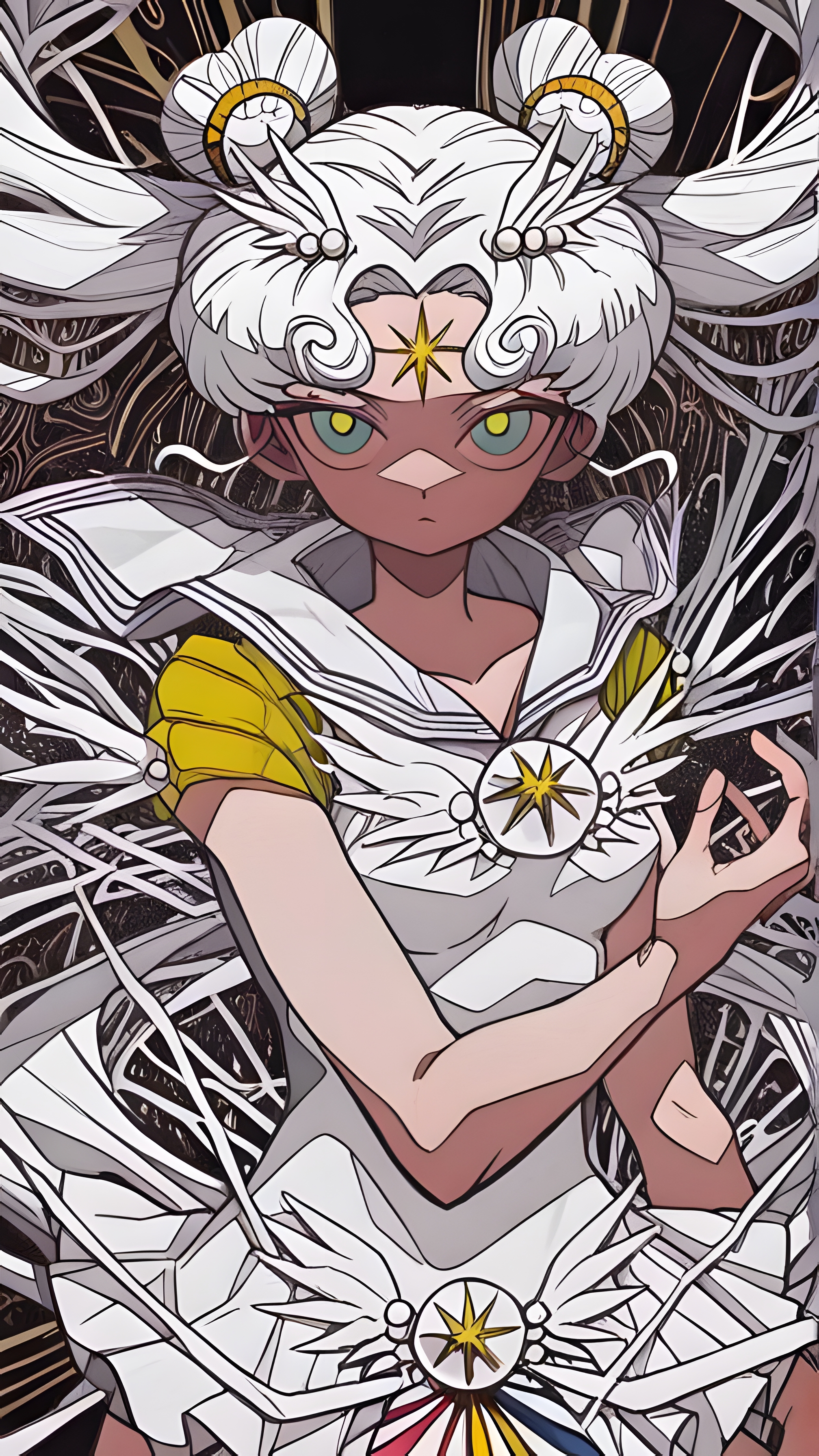 Sailor Cosmos,7A3IFRHPR_illu,ligne claire - dynamic pose - abstract element - abstract background,<lora:Sailor Cosmos:0.8>,<lora:hwm4to7A3IFRHPR:1.0>