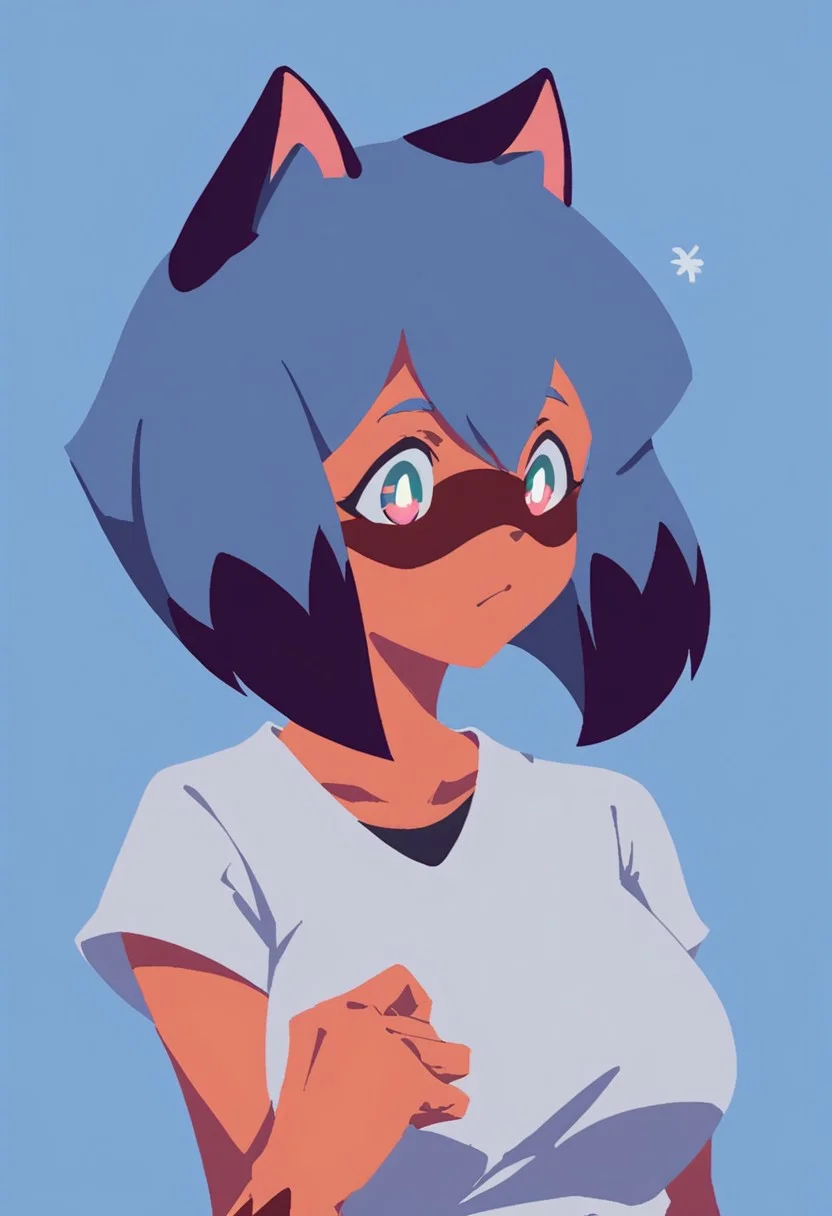 Score_9, score_8_up, score_7_up,
, source_anime, solo, female,   <lora:blending:0.7>
Michiru Kagemori, large breasts 
, blending,  blue background
, [[[[lineless]]]], (detailed),
 upper body, T-shirt