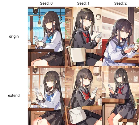 1girl, black long hair, serafuku, holding phone, cafe, sitting, cowboy shot, (from side:0.5), white smartphone,
baram, starshadowmagician, newest
<lora:prompt_origin:0.5>