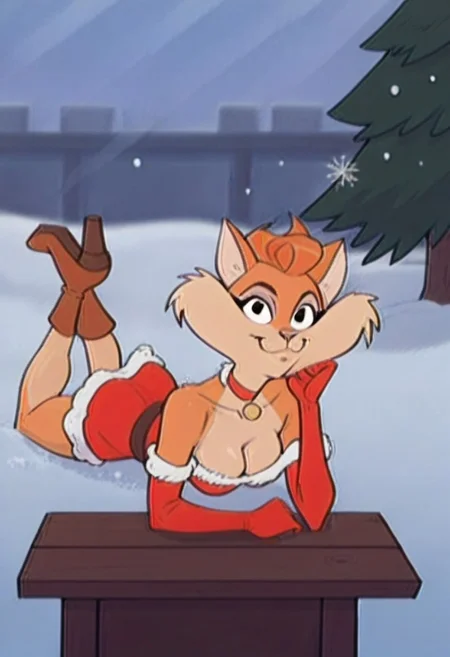 score_9, score_8_up, score_7_up, score_6
cat girl, furry, ginger wildcat, fantomcat, woman,1girl, furry female, red dress, dress, furry,black eyes, gloves, solo, snow, fur-trimmed dress, christmas, snowflakes, breasts, smile,cat tail, fur trim, elbow gloves, animal ears, lying, cleavage, medium breasts, snowing, outdoors, santa costume, fur-trimmed gloves,short hair, short dress, on stomach, looking at viewer, closed mouth,brown fur, alternate costume, red gloves, signature, pine tree, santa dress, tree, full body, boots, blurry background, blurry, choker