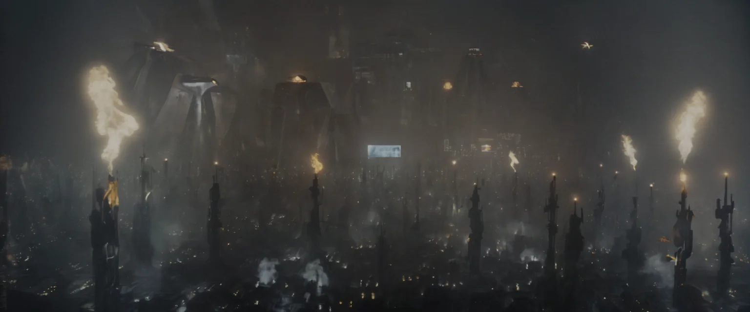 <lora:bldr-000007:0.9>bldr, a city at night with gas flares, film grain
blade runner, retrofuturism