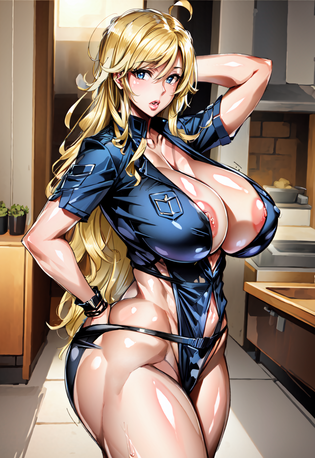 (masterpiece:1.2), (best quality:1.2) 1girl, mature, big breasts, <lora:andouhiroyuki-18:0.9>