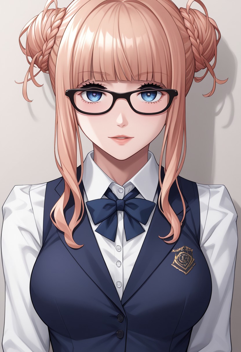 score_9, score_8_up, score_7_up, source_anime,(extremely detailed CG), (best quality),
sara,
glasses,school uniform,front view,