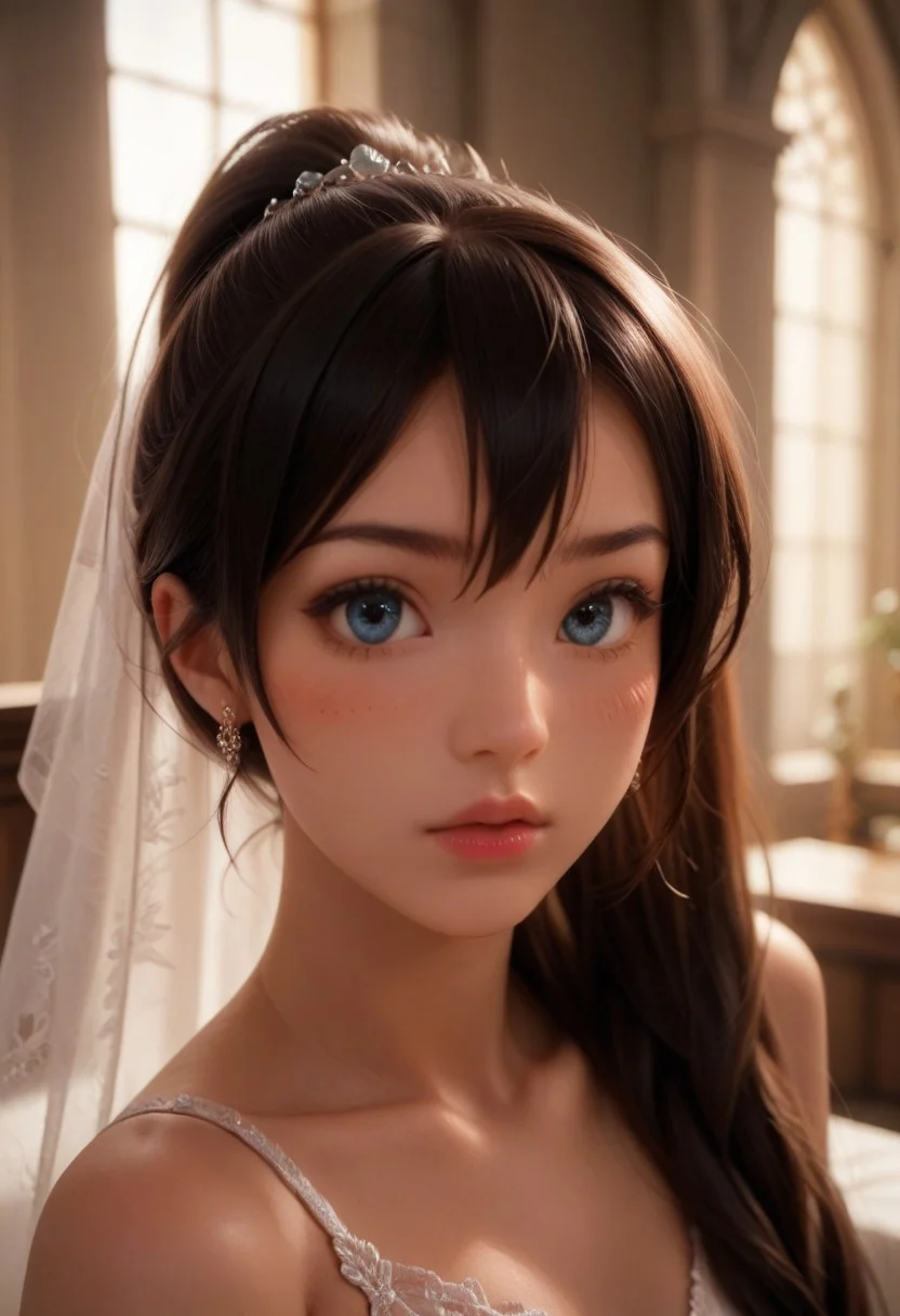 score_9, score_8_up, score_7_up, ((25 old years, in a cathedral, in a very long wedding dress, bridal veil))
solo, photorealistic, real photo, god rays, ((Hatsune Miku)), (((very complex light blue eyes, very small size))), (((score_9, score_8_up, score_7_up, score_6_up, score_5_up, score_4_up, anime style, 1 girl, black hair, solo, ice blue eyes, asian eyes, slim, nice lips, slightly tanned skin, dynamic pose, ponytail, blush, very long hair down to her feet , concept art, realistic. Use soft lighting to cast soft shadows on the subject, adding a touch of dimension to your images without compromising detail, score_9, score_8_up, score_7_up, blush, 2k revolution