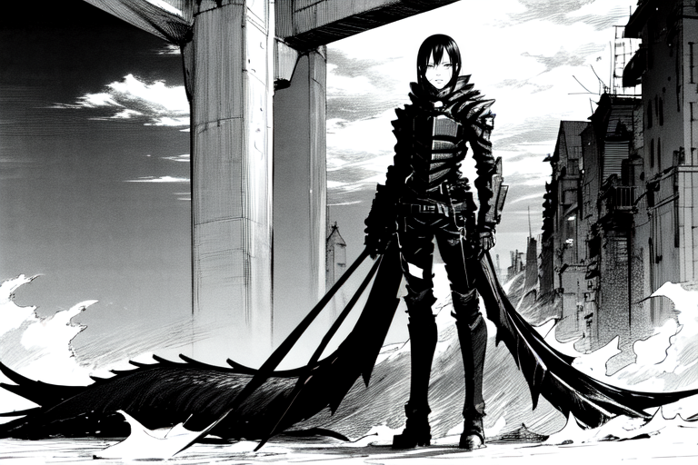 highly insanely detailed, masterpiece, top quality, best quality, highres, 4k, 8k, RAW photo, (very aesthetic, beautiful and aesthetic),  
tsutomu nihei,nihei_tsutomu,blame!,blame gakuen!,abara,TNstyle,sidonia_no_kishi,air conditioner,bridge,walkway,buildings,clouds,tentacles, 
<lora:ABARA:0.7>, 
(1girl:1.3), 
solo focus, 
warm,âââ