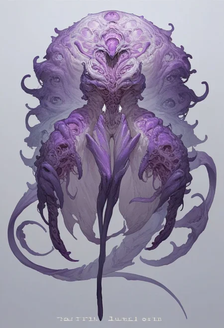 score_9, score_8_up, source_anime, anthropomorphic, unusual creature, creature, concept art, creature, beautiful alien, anthropomorphic, alien, anthropomorphic, completely white, (((Purple))), huge, has a long tail