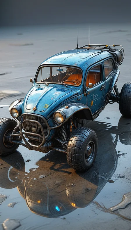 (in ARTIST style:1.4), (masterpiece:1.7), properly positioned, straight,
View of buggy vehicle
(science fiction texture, science fiction skin, someplastic, no humans, reflection, retro, transparent, device, Transparent Texture, skin texture, smartphone) blue and gray color,
(masterpiece:1.8), (highest detailed:1.8), , perfectly lighted, (contrast), (saturated), (((sharp focus))),
(hyperdetailed:1.3), (intricate details:1.2), (Refined details:1.3), (best quality:1.5), highly detailed textures, vibrant colors,
(ultra sharp focus:1.8), (detailed skin:1.8), (thin lines:1.8), (best quality:1.8),
<lora:Apparatus_-_Traction_City_Walkers_Vehicles:0.7>,