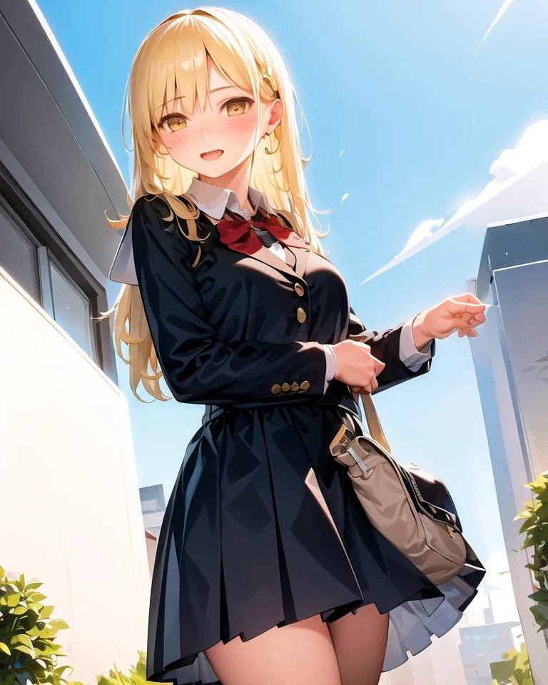 a girl,masterpiece, best quality, ultra-detailed,school uniform,fenglai <lora:fenglai:1>