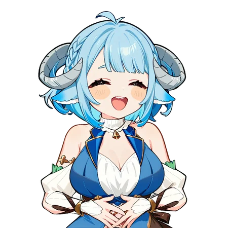 (MinaiAruma:1.2), 1girl, waistcoat, happy, laughing, open mouth, (hands on own stomach:1),
(cute:1), (chibi:1), upper body, masterpiece, newest, absurdres, <lora:MinaiArumaXL_animagine:1>, <lora:StickersRedmond:1>,