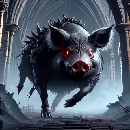 <lora:[XL]Bloodborne:1>Bloodborne pig