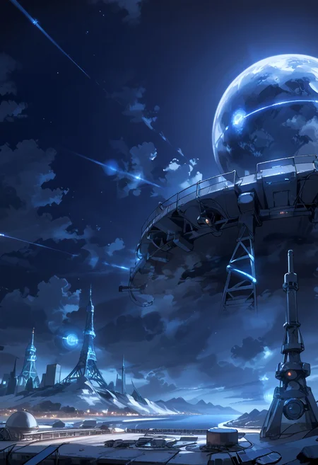 xartretrodeco, organic technology, scenery, no humans, sky, science fiction, cloud, glowing, fantasy, gears, planet, scenery, no humans, sky, science fiction, cloud, glowing, fantasy, gears, planet, night, star (sky), machine, night sky, building, outdoors, cloudy sky, artistic, score_9, scenery, no humans, sky, science fiction, cloud, glowing, fantasy, gears, planet, night, star (sky), machine, night sky, building, outdoors, cloudy sky, spacecraft, floating, city lights, cable, cityscape, reflection, dark, moon, orb, starry sky, lights, light, city <lora:xartretrodeco:0.47> <lora:xartretrodeco_r1:1.4> <lora:marinella-anime-000012:-0.54>