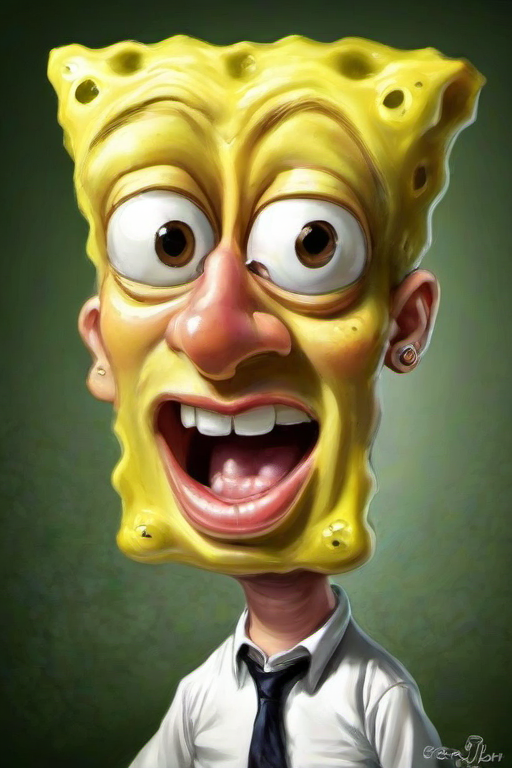 Masterpice,High Quality,
 <lora:PE_Caricature:0.8> PECaricature,
((spongebob squarepants from spongebob))
