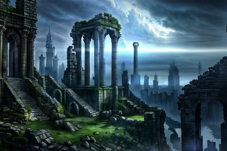 (masterpiece:1.2), (best quality,:1.2), 8k, HDR, ultra detailed, ((photorealistic)), professional light, cinematic lighting, fashion photography, ambient lighting,<lora:detail_slider_v4:3>, ruins of a sinister tower on a hill, magical lights, FanRu <lora:FantasyRuins-10:0.9>, epiCPhoto