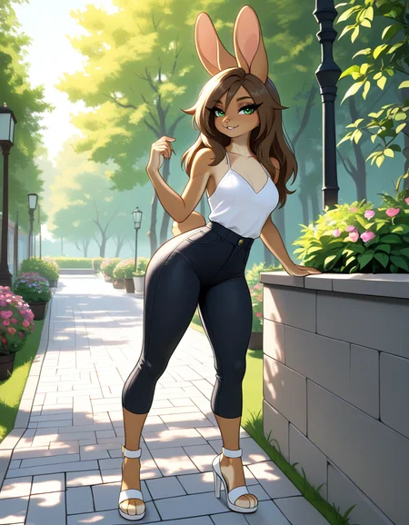 masterpiece, best quality, very aesthetic, absurdres,
outdoors, casual,
full body, posing,
seductive smile, parted lips, long eyelashes,
<lora:Aubrey_Sky_v01_NAIXL:1>
4ubr3y5ky,1girl,solo,furry,furry female,rabbit girl,long hair,brown hair,rabbit ears,green eyes,animal nose,body fur,brown fur,rabbit tail,