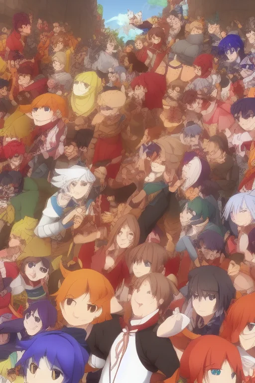 HK-CLOUDS, where's Waldo? Crowd around the medieval theme, MORINO-HON-STYLE, PIXEL-MANIA