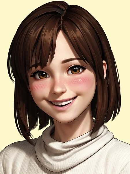 source_3d, score_7_up, <lora:Angela Orosco (Silent Hill 2):0.85> sh2angela, brown hair, smiling, face, close-up, blushing, cute