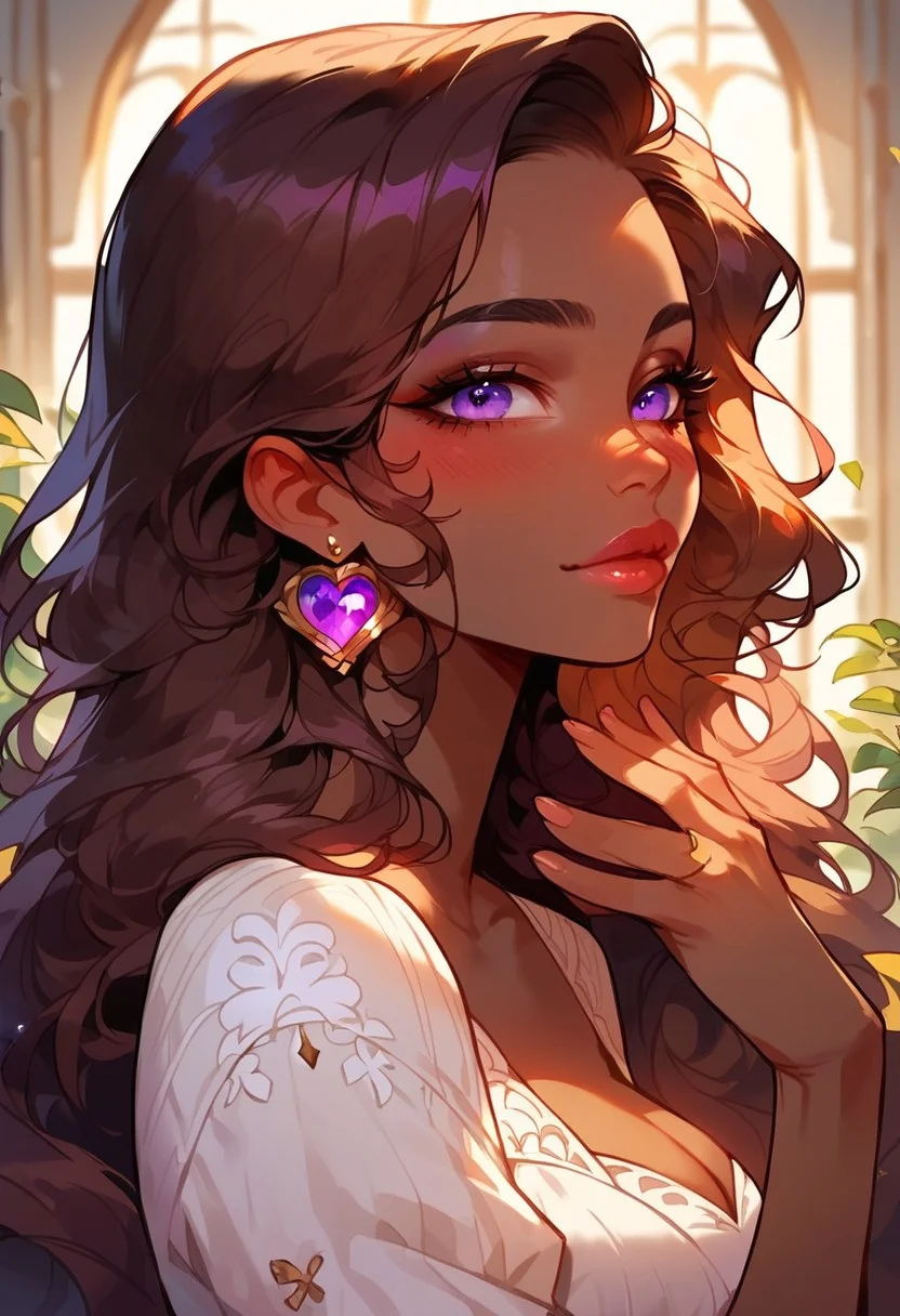 score_9, score_8_up, score_7_up, score_6_up, <lora:p3tl0v3XLP:1> , solo, 1girl, dark skinned female, brown hair, long hair, purple eyes colour, beautiful face